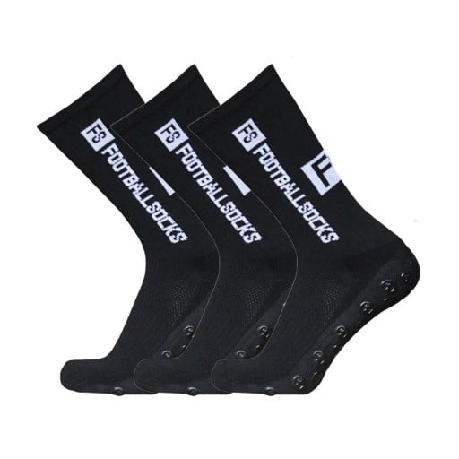 3 paires de chaussettes de football sportives pour enfants EUR 34-39 hautes jusqu'aux genoux avec semelle en silicone antidérapante respirante