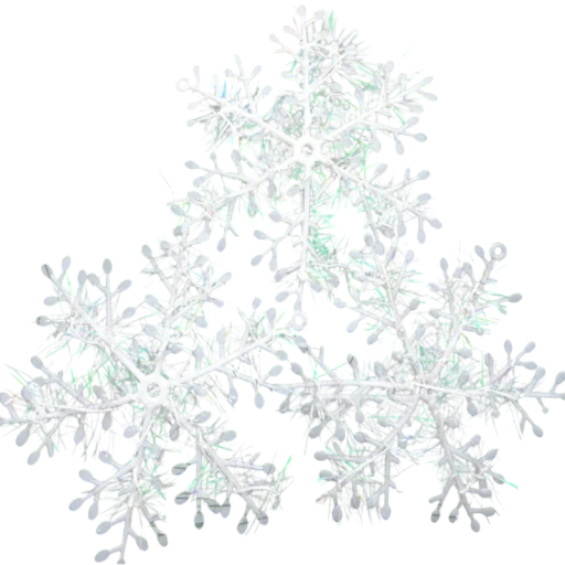 3 pcs 22 cm Plastic Snowflakes with Glitter Christmas Decorations Hanging Ornaments for Tree and Windows Shiny Winter Interior Accessories