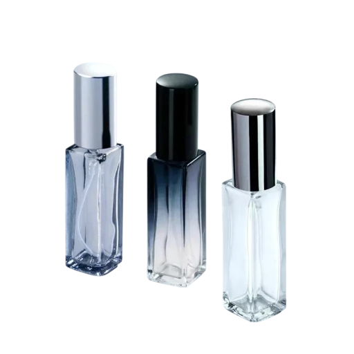 3 pezzi bottiglia in vetro per profumo flacone ricaricabile 20 ml trasparente grigio ombré confezione compatta per viaggi e cosmetici