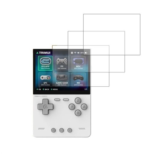 3 pièces Verre trempé de protection pour écran de la console Trimui Brick TG3040 Verre transparent rigide Protection durable contre les rayures Verre trempé d'écran