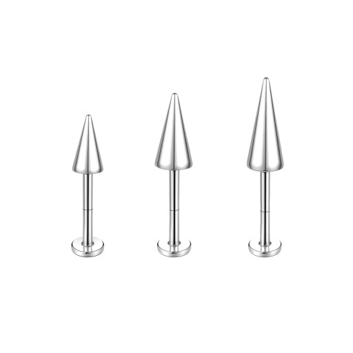 3 st kupe piercing 10 mm Kirurgisk stål Konisk form Metallisk kroppssmycke för öra näsa läpp bröstvårta