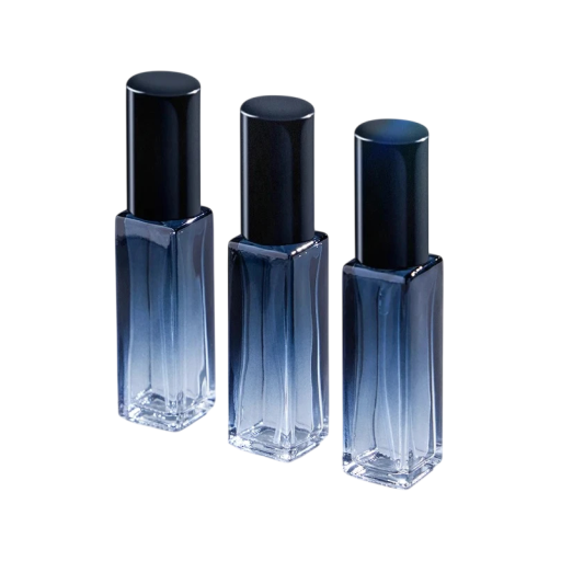 3 Stück Glasparfümflasche 5 ml nachfüllbarer Flakon Ombre Blaues Glas kompaktes Set für Düfte und kosmetische Flüssigkeiten