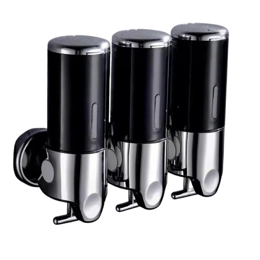 3 stuks aan de muur te bevestigen zeep- en shampoodispenser 500 ml Badkamervloeistofpomp Waterdicht ontwerp Schroeven en sleutels inbegrepen