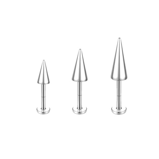 3 stuks kegel piercing 8 mm van chirurgisch staal Minimalistische set lichaamsjuwelen met modern kegelvorm