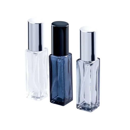 3 szt. szklana buteleczka na perfumy 5 ml napełnialny flakon przezroczysty ciemnoniebieski szary kompaktowe opakowanie na zapachy i kosmetyki