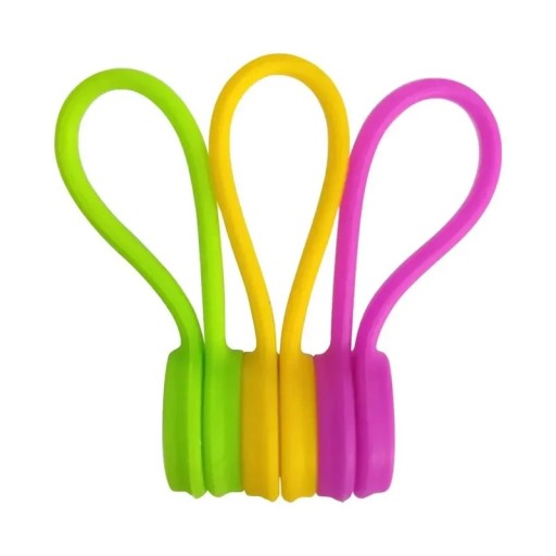 3 unidades de lazos de silicona para cables en varios colores para auriculares y cargadores