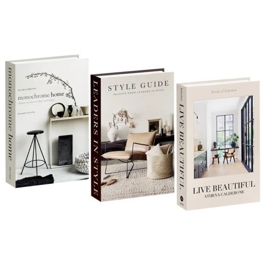 3 unidades de livros decorativos falsos não abertos imitação de livros bege, brancos e castanhos decoração de interiores para biblioteca prateleira mesa de centro