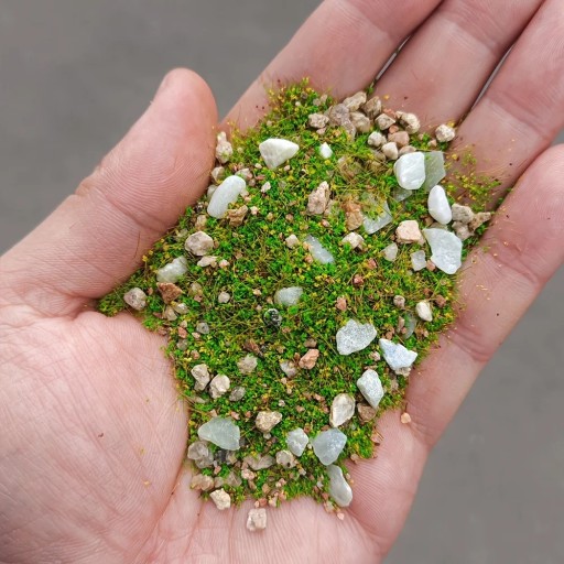 30 g Mistura de relva modelada com pedras 12,7 x 8,1 cm Polvilho decorativo de solo e vegetação para dioramas de paisagens modeladas