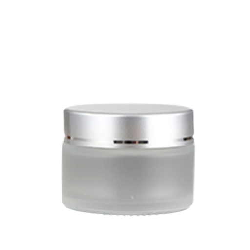 30 g Refillable Cosmetic Jar Matte Glass with High Heat Resistance Silver Transparent Glass Container for Creams Ointments Balms