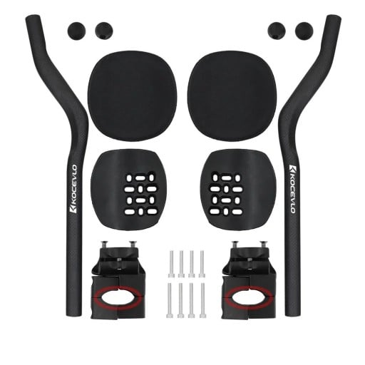 30° Handlebar Extensions for AERO Handlebars Set with Brackets and Washers Black Accessories for Exercise Bike with Mounting Kit