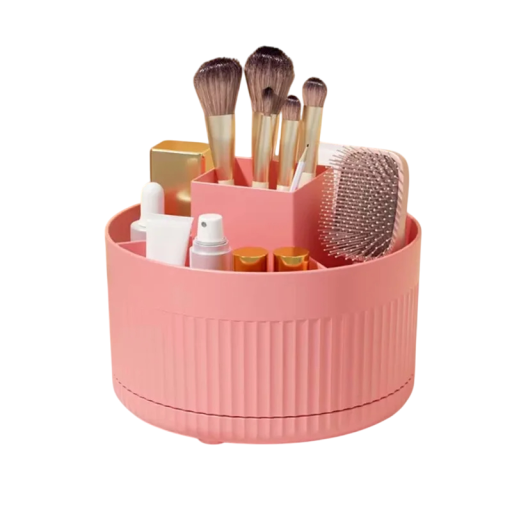 360° drehbarer Stift- und Pinselhalter aus Kunststoff, multifunktionaler Kosmetik-Organizer, Aufbewahrungsbox für Frisiertisch und Badezimmer, ohne Zubehör