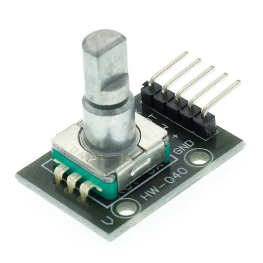 360° forgó enkóder modul Arduino 5V fekete 20 pulzus Precíziós fordulatszámmérő gombbal Méretek 31 x 19 x 29 mm