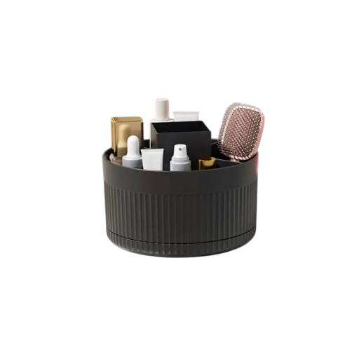 360° Rotating Plastic Holder for Pens and Brushes Multifunctional Cosmetic Organiser Dressing Table Bathroom Storage Box Without Accessories