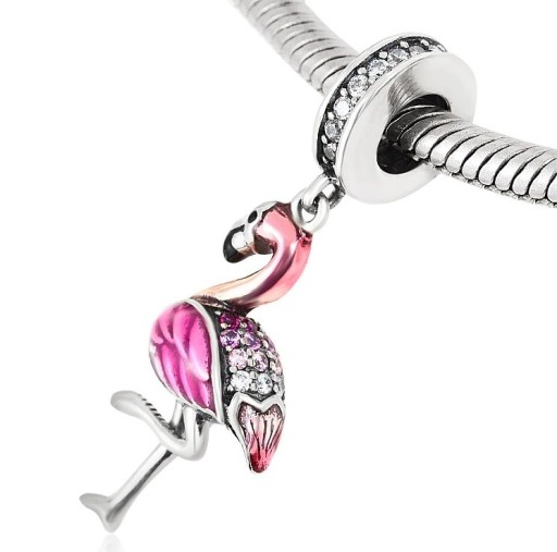 Silverhänge för kvinnor Flamingo