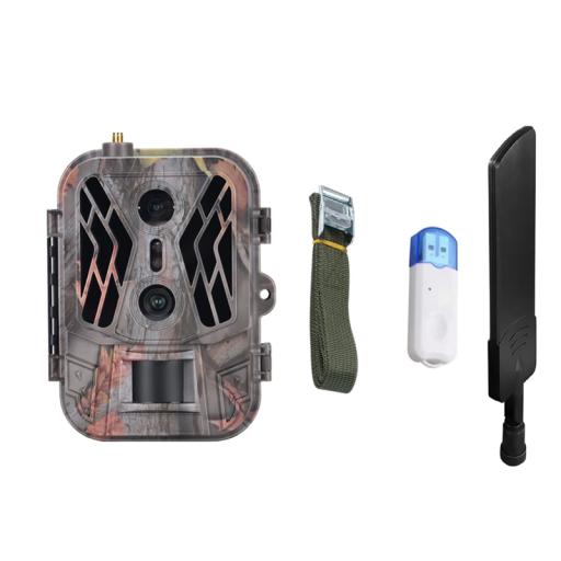 36MP 4K Trail Camera with Night Vision and Motion Detection Dual Lens 4G Live Streaming 30fps LCD 2.4" Waterproof IP65 TF 256GB 8000mAh