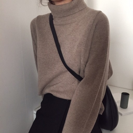 Lös turtleneck för kvinnor