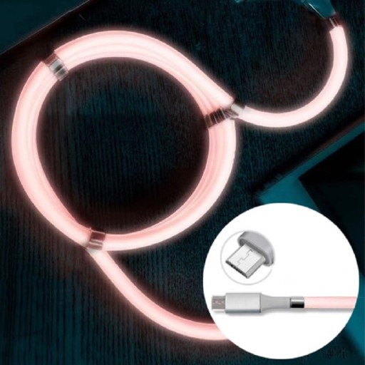 USB till Micro USB / USB-C databelysningskabel med magneter