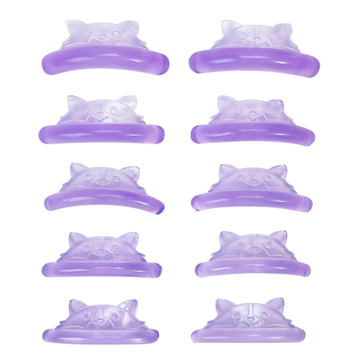 3D almofadas de silicone para laminação de pestanas 5 pares XS–XL Cão roxo Aplicadores macios de silicone para lifting de pestanas para pestanas mais grossas e longas