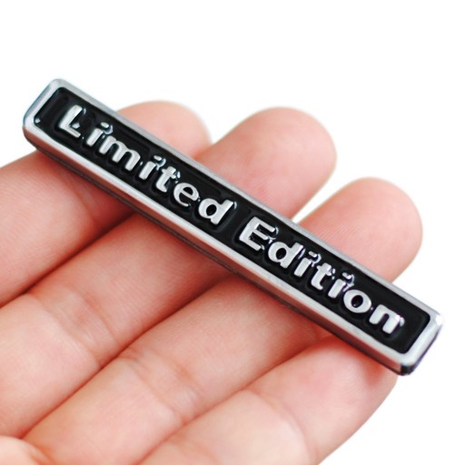3D-autotarrojen Limited Edition -teksti Musta metallinen emblemillä hopeakirjaimilla Vedenkestävä vahvalla liimapinnalla Koko 6,4 x 1 cm