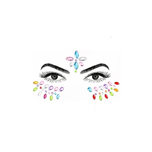 3D cristale autoadezive și diamante pentru față Decorare colorată pentru festival în jurul ochilor și pe frunte ornament strălucitor pentru machiaj și carnaval
