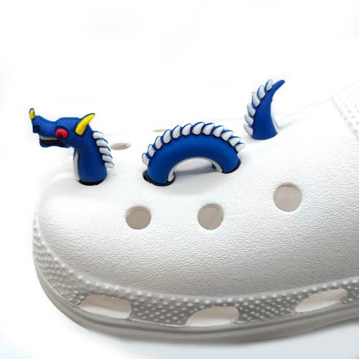 3D dekoráció crocsyhoz kínai sárkány 3 darab PVC hatás cipőbe mászás dísz crocs lábbelikhez eredeti kiegészítő figyelemfelkeltő dizájn