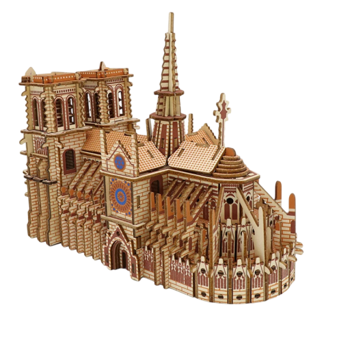 3D dřevěné puzzle Notre Dame katedrála 28,7 x 12 x 22 cm 239 dílků Laserem řezaný model Kreativní stavebnice DIY dekorace