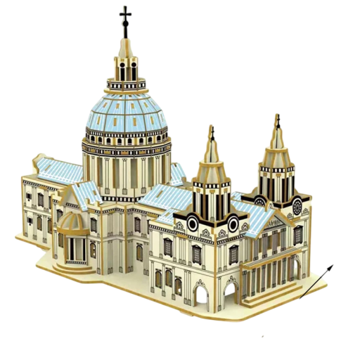 3D dřevěné puzzle St. Paul’s katedrála 38 x 19,5 x 27,6 cm 237 dílků Laserem řezaný model Kreativní stavebnice DIY dekorace