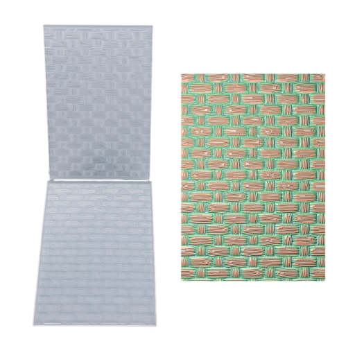 3D Embossing Folder 16 × 11.5 cm Plastic Template for Card Making and Scrapbooking with Woven Pattern Texture