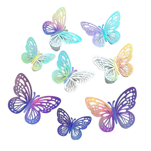 3D-klistermärke - Butterfly 60 st V172