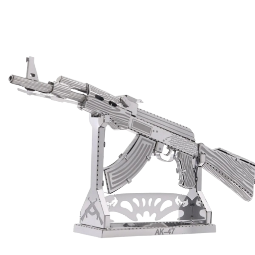 3D kovové puzzle - Puška AK-47 11 x 1,8 x 5,8 cm
