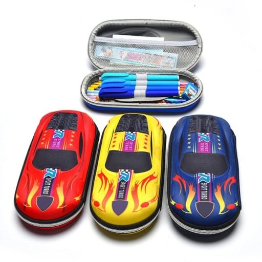 3D Pencil Case in the Shape of a Racing Car EVA PU Plastic Pouch for Pencils 22x10x5 cm