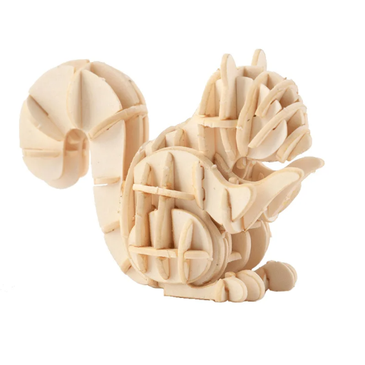 3D-Puzzle aus Holz, 52 x 22 x 36 mm, Eichhörnchen, faltbares Tiermodell, DIY-Bausatz für Kinder und Erwachsene, Basteln, kreatives Zusammenbauen, Geschenk