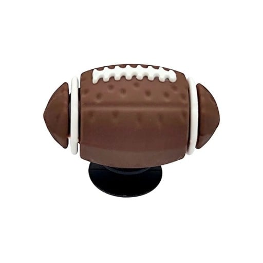 3D rugbypallon koriste crocseille 3–5 cm PVC ruskea-valkoinen koriste liukuva kenkiin lisävaruste reiällisiin kenkiin urheiluteema
