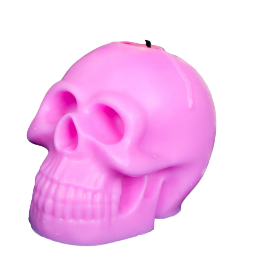 3D silikone lysform lille kranieform dekorativt lys i form af et menneskekranie håndlavet lysfremstilling Halloween-dekoration 11 x 8 cm