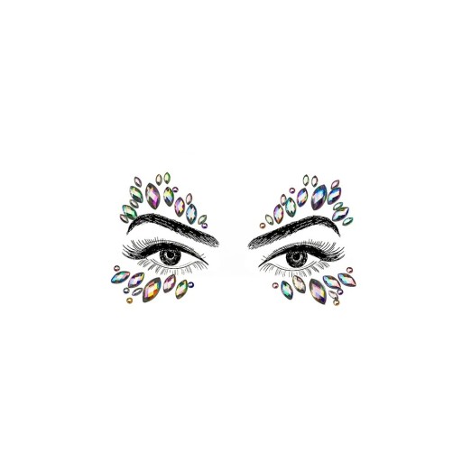 3D strass autocolantes para o rosto com efeito arco-íris Cristais decorativos e pedras preciosas para maquilhagem Adornos de festival para debaixo dos olhos e acima das sobrancelhas