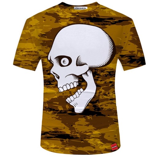 3D-T-Shirt für Herren mit Aufdruck – Totenkopf