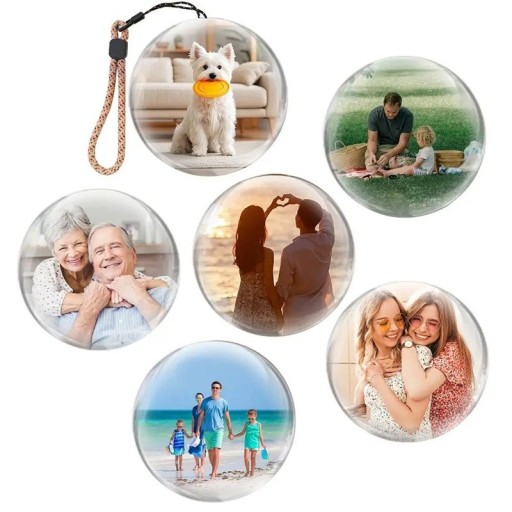 3D Video Crystal Ball with 360° Surround Sound 4 GB Memory 70 mm Diameter ABS Plastic and Glass 800 mAh Battery for Photos and Memories
