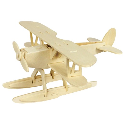 3D Wooden Puzzle Airplane Model from Wood Creative Construction Kit for Children and Adults Decorative Jigsaw with Protective OPP Box