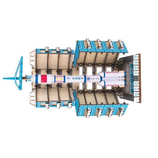 3D ξύλινο παζλ Μακρά πορεία ρουκέτα 27,3 x 17,6 x 44,2 εκ. 252 κομμάτια Μοντέλο από ξύλο κομμένο με λέιζερ με εκτυπωμένο 3D οδηγό Διακόσμηση του διαστήματος