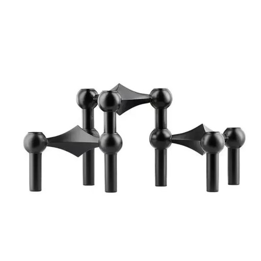 3er-Set Kerzenhalter aus Metall, 10 × 6 × 1,2 cm, Molekülstruktur, nordischer Kerzenhalter, moderne Dekoration, Heimdekoration, Geschenk, Wohnzimmer