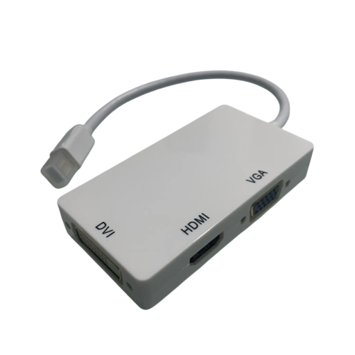 3in1 Mini DisplayPort - HDMI VGA DVI -sovitin 1080p 60Hz Yleisliitäntä Näyttöihin, Projektoreihin, MacBookiin, PC:hen, Kannettavaan tietokoneeseen