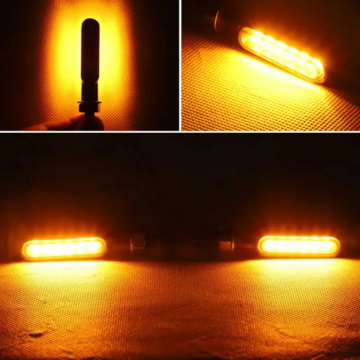 4 buc Semnalizare LED pentru motocicletă, 6 diode, DC 12V, semnalizatoare universale cu filet de 8 mm, lumină de semnalizare pentru motocicletă, față și spate