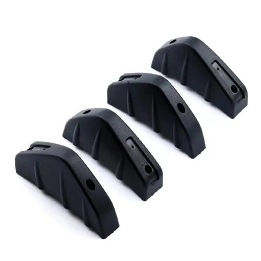 4 bucăți difuzor negru 12,5 x 6,5 cm Universal ABS spoiler pentru bara de protecție împotriva coliziunii Kit de montaj cu accesorii Accesorii
