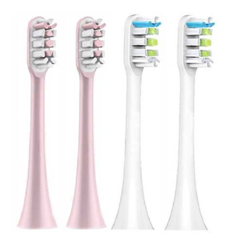 4 cabezales de repuesto para cepillos de dientes Xiaomi Soocas X1, X3, X3U, X5, color rosa y blanco