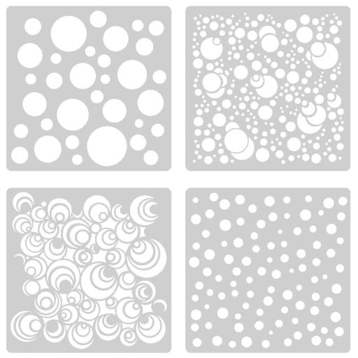 4 db körmintás műanyag sablon készlet 13x13 cm PET újrahasználható stencil sablonok fal, bútor, textil festéshez