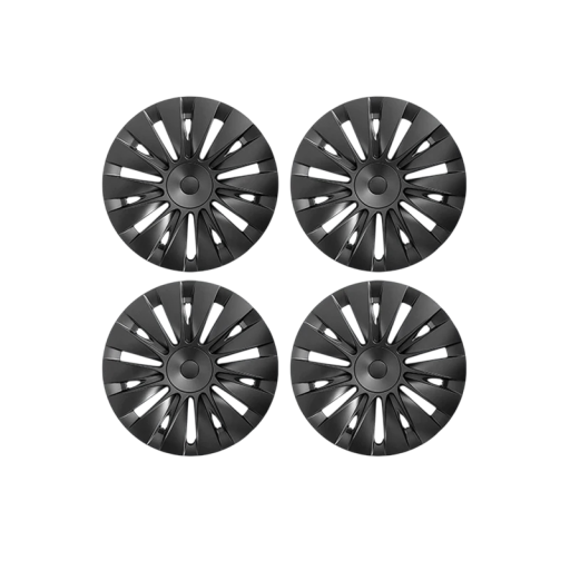 4-delarsset med 19-tums hjulkapslar för Tesla Model Y Blade Style matt svart bilaccessoar med full kapsel för fälgar