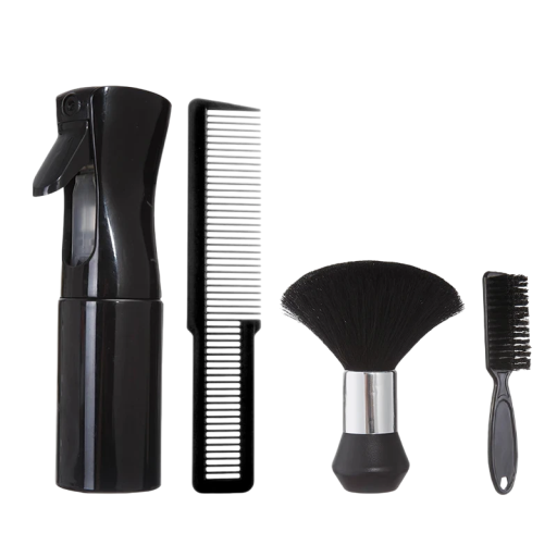 4-delige professionele kappersgereedschapset Spuitfles Kam Nylon Borstel voor Baard en Haarreiniging Salon Kappers Styling Accessoires