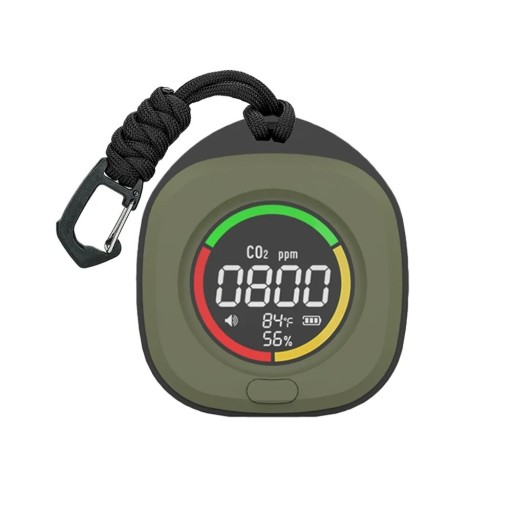 4-i-1 bærbar CO-detektor CO2-termometer hygrometer rejseluftkvalitetsmåler magnet USB-C genopladelig 1000mAh udendørs LCD-skærm