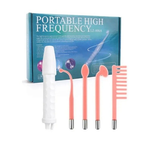 4-in-1 High-Frequency Facial Therapy Device Neon Wand Professional Electrotherapy Ozone Therapy Firming Skin Care Wrinkle Reduction