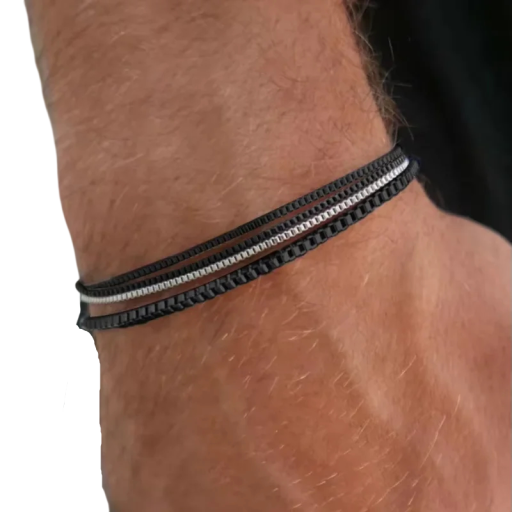 4 kpl miesten ketjunauhan rannekoruja ruostumatonta terästä säädettävä 18-23 cm moderni muotoilu jokapäiväiseen käyttöön